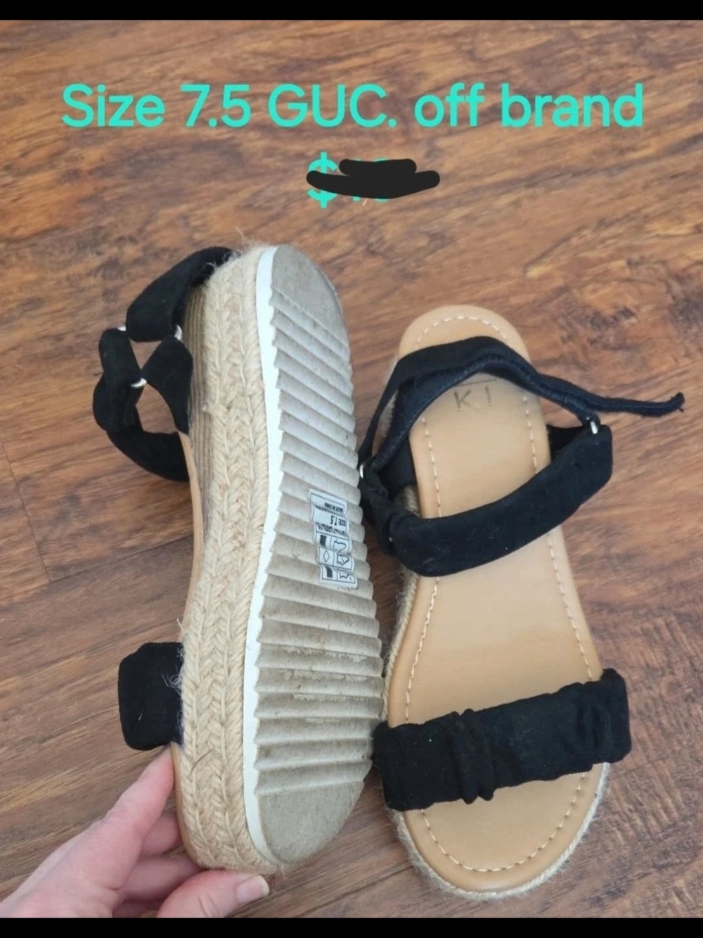 Black Espadrille Platform Sandals with Ankle Tie